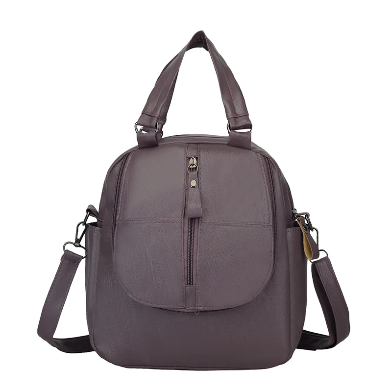 Custom Dropshipping New Fashion Multi-function PU Soft Leather Women Backpack