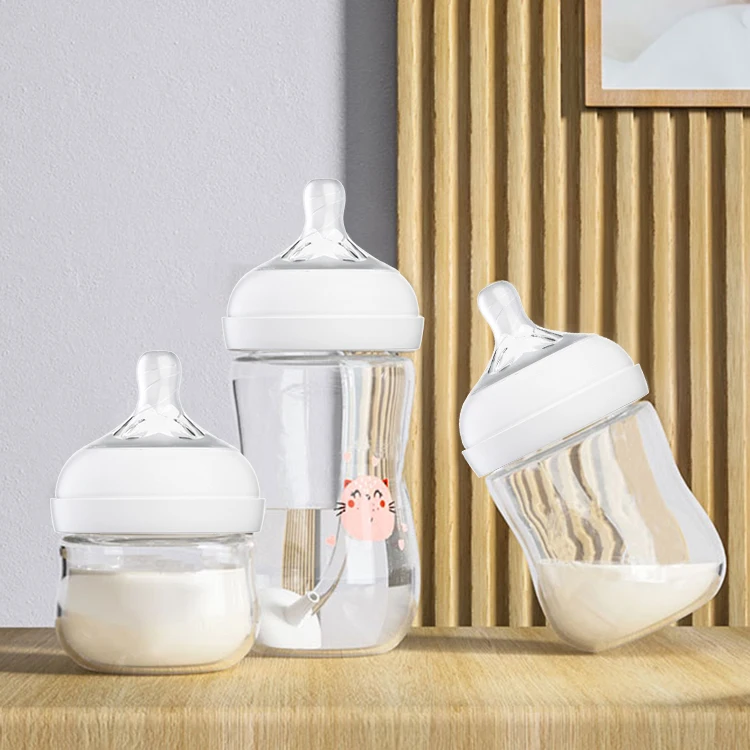 Source Manufacturer PP Bisphenol A Free Wide Mouth Cardioid Newborn Anti Flatulence Bottle Baby Food Feeder