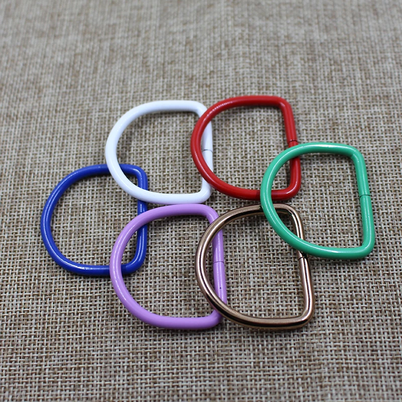 Factory wholesale Fashion colorful metal D ring belt buckle for bag