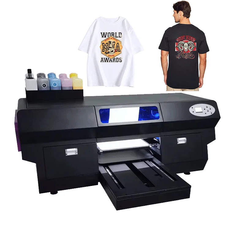 dual head large format platform dtg machine dtg printer a3 a4 a2 dtf t white ink cmyk color printing machine