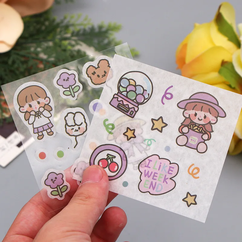 Best Selling Custom Identification PET Waterproof Adhesive Cute Stickers Kawaii Waterproof