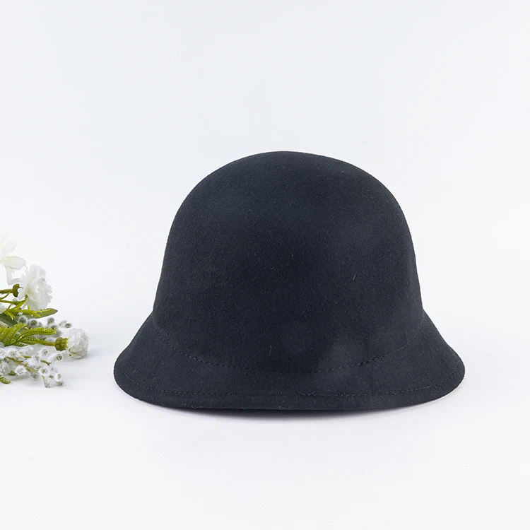 Wholesale Ladies Fancy Bell Shape Wool Felt Cloche Hat