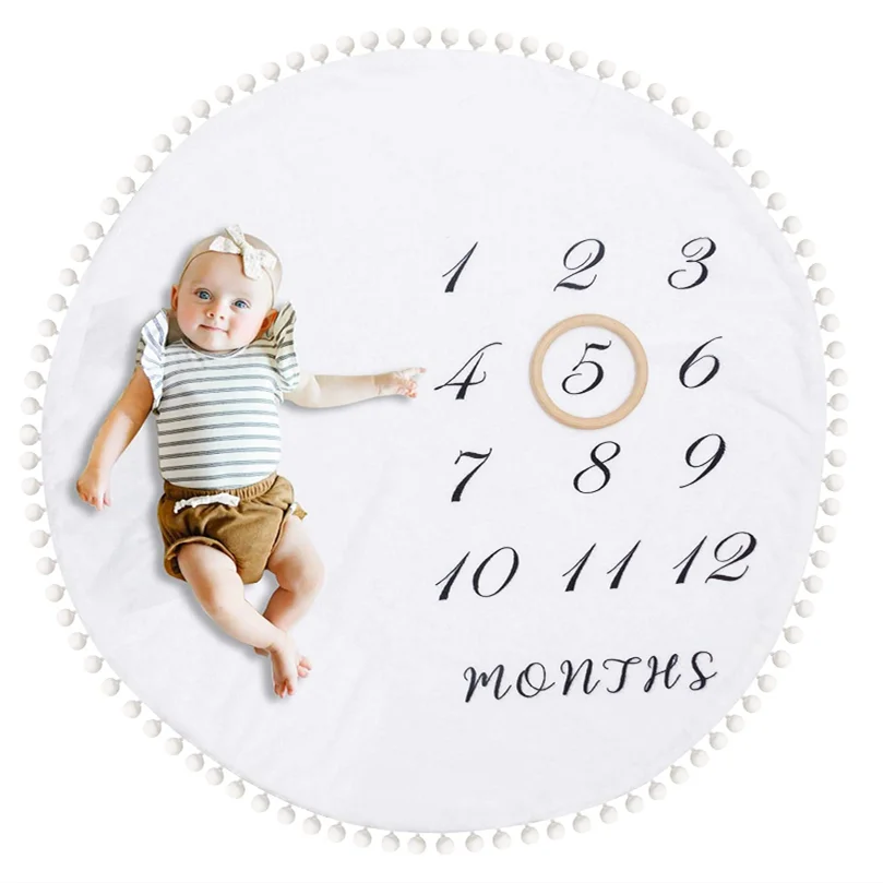 Wholesale Custom Your Design  Microfiber Heat Sublimation Minky Personalized Baby Blanket Photo Printed Baby Milestone  Blanket
