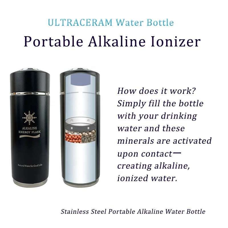 alkaline energy cup nano quantum ORP alkaline water ionizer bottle ZINC alkaline water bottle Neutralized acidic balance system