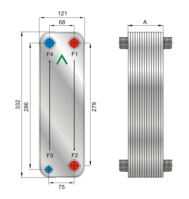 European Heat Pump Evaporator/Condenser Brazed Plate Heat Exchanger FHC040G/ACH040/ACH043