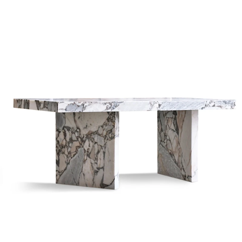 Italian modern furniture dining table set luxury marble high end factory stone marble dining table