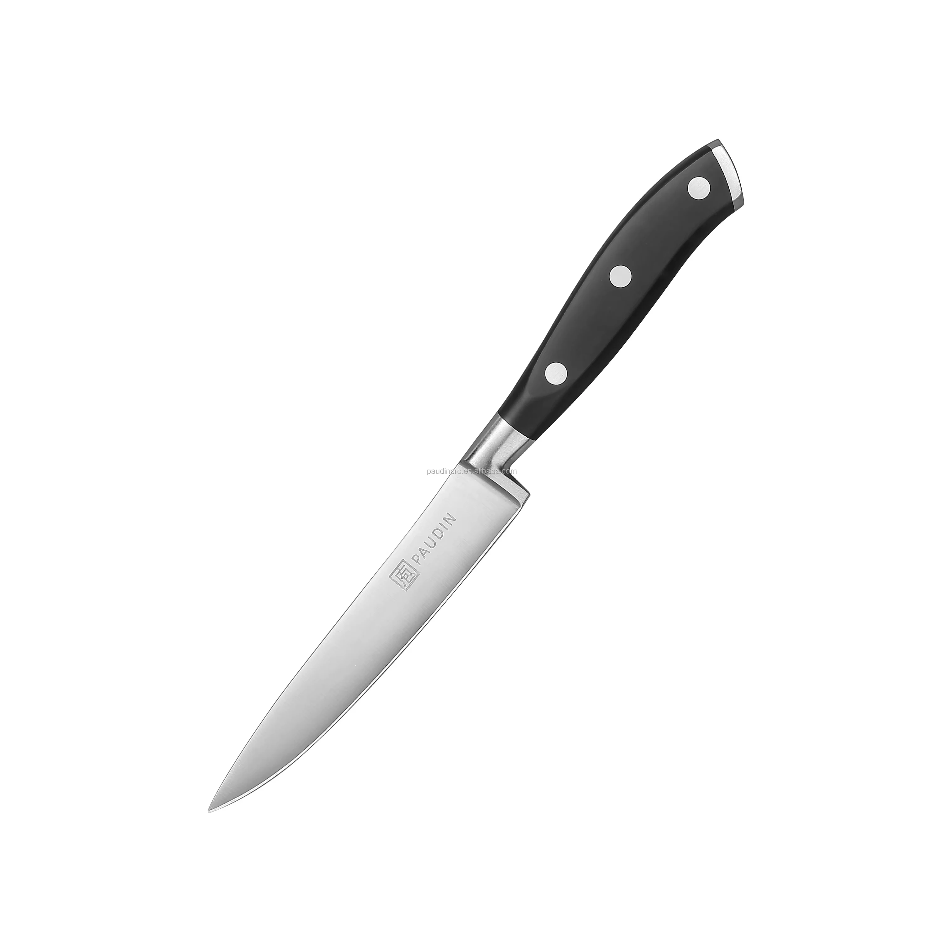 Paudin 5 Inch Professional German design High Carbon Steel Kitchen Knife With ABS Full Tang Handle Kitchen Utility Cutter Knife