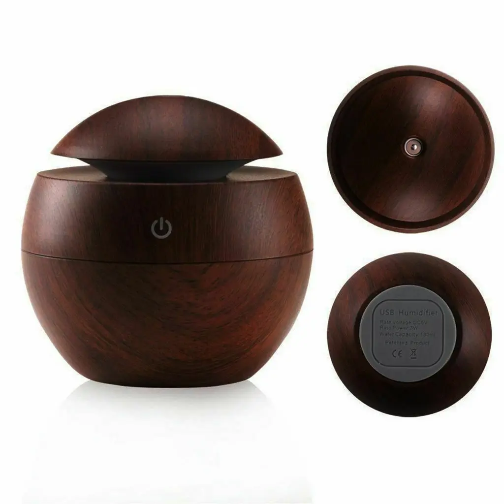Classic 130ml Portable Essential oil Diffuser  mist Room Usb  Cute wood grain office home car Mini Humidifier