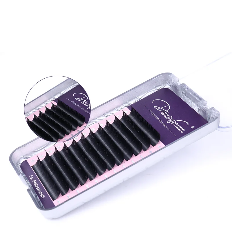 high quality private label individual mink eyelash extension 0.10 0.15 0.20 D B DD C CC Curl  Ellipse Flat Eyelash