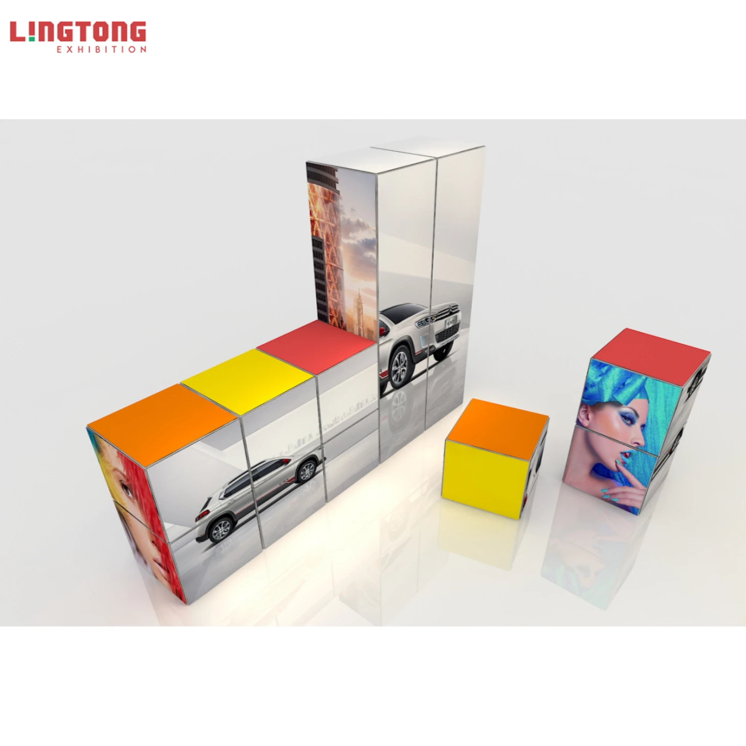 Портативные алюминиевые профили SEG ткань куб рамка для выставки украшения и висит баннер