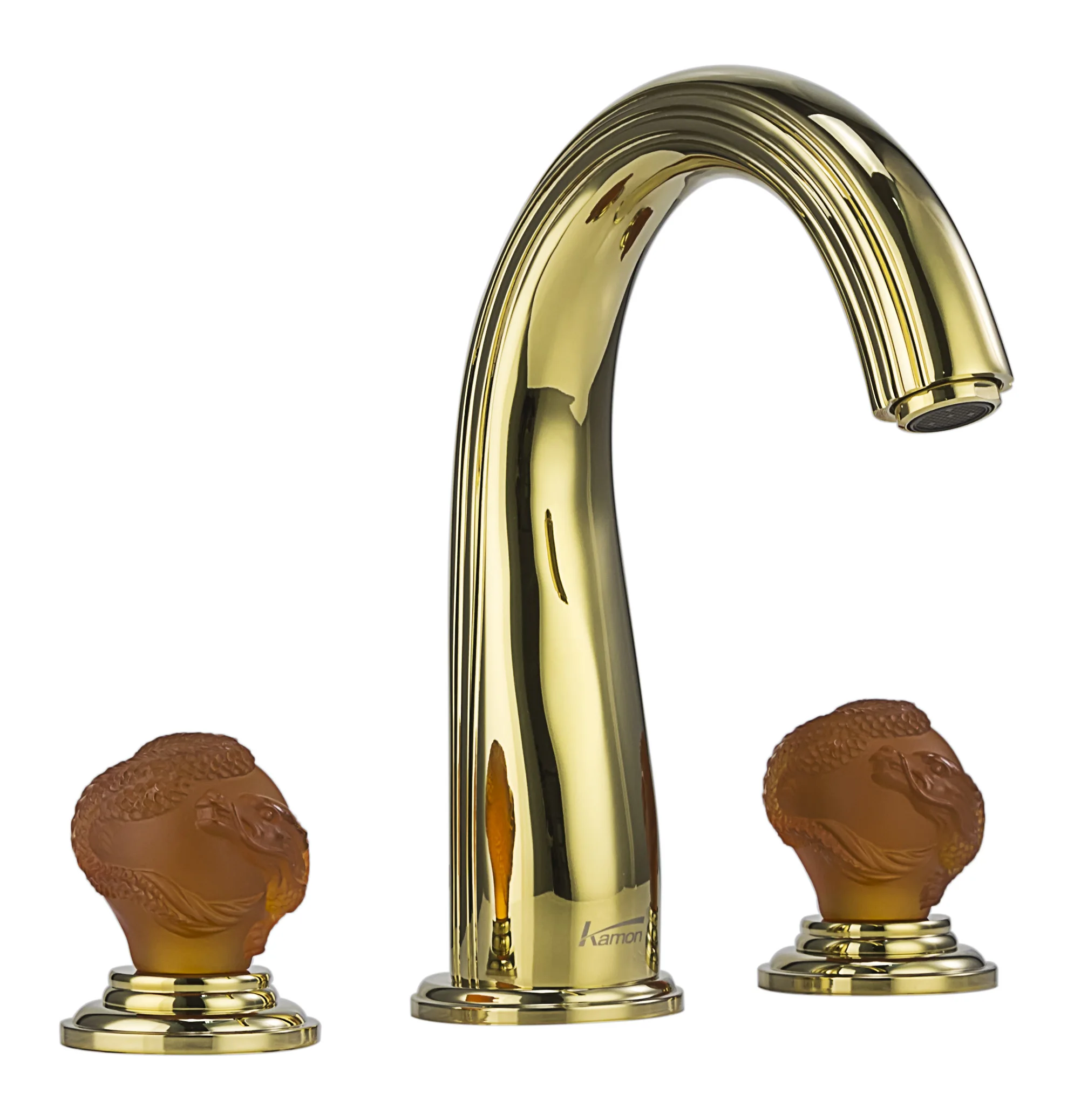 
Kamon New style Popular Tap Glaze Dual Handle Brass European Artistic Basin Faucet 