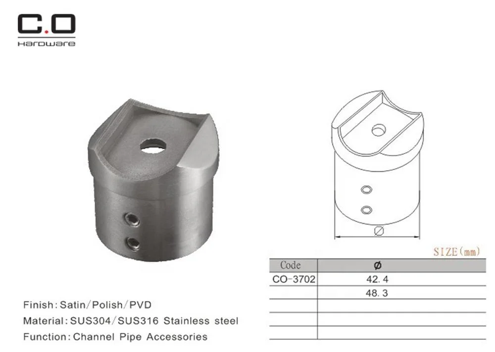 Hot sales stainless slot pipe railing balustrade  top support