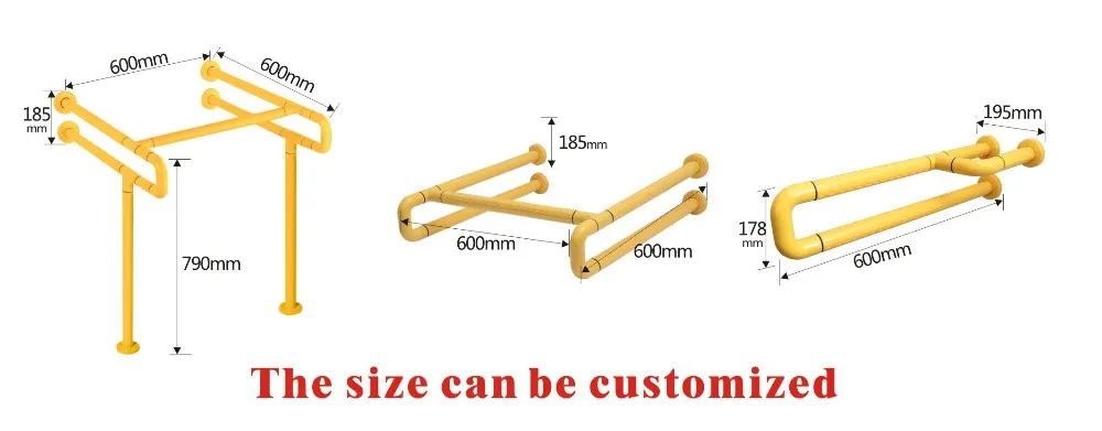 Nylon handrails mounted on urinal buckets Bathroom grab bars for the disabled  Anti-slip and anti-fall Washbasin Grab Bar