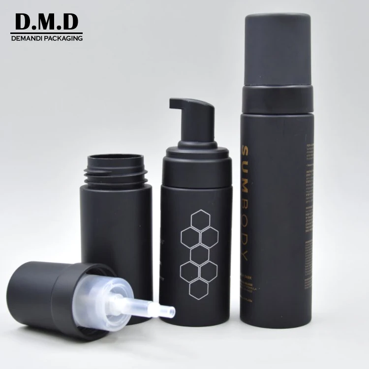 Manufacturer 150ml 200ml plastic bottle 100 ml 120ml matte black foaming pump bottle