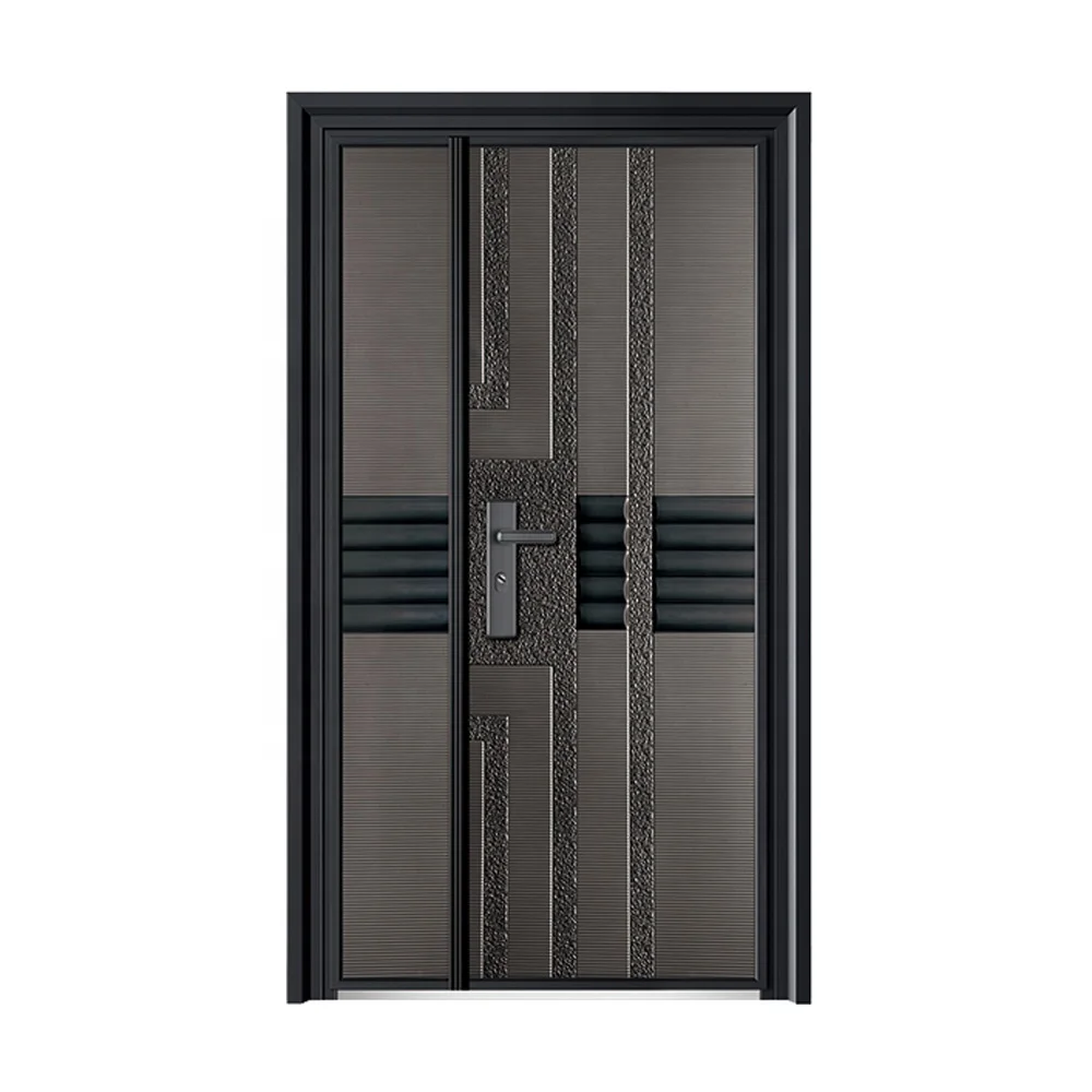 Cheapest German Style Cast Aluminium Door Durable Front Security Door with Stainless Steel Handle