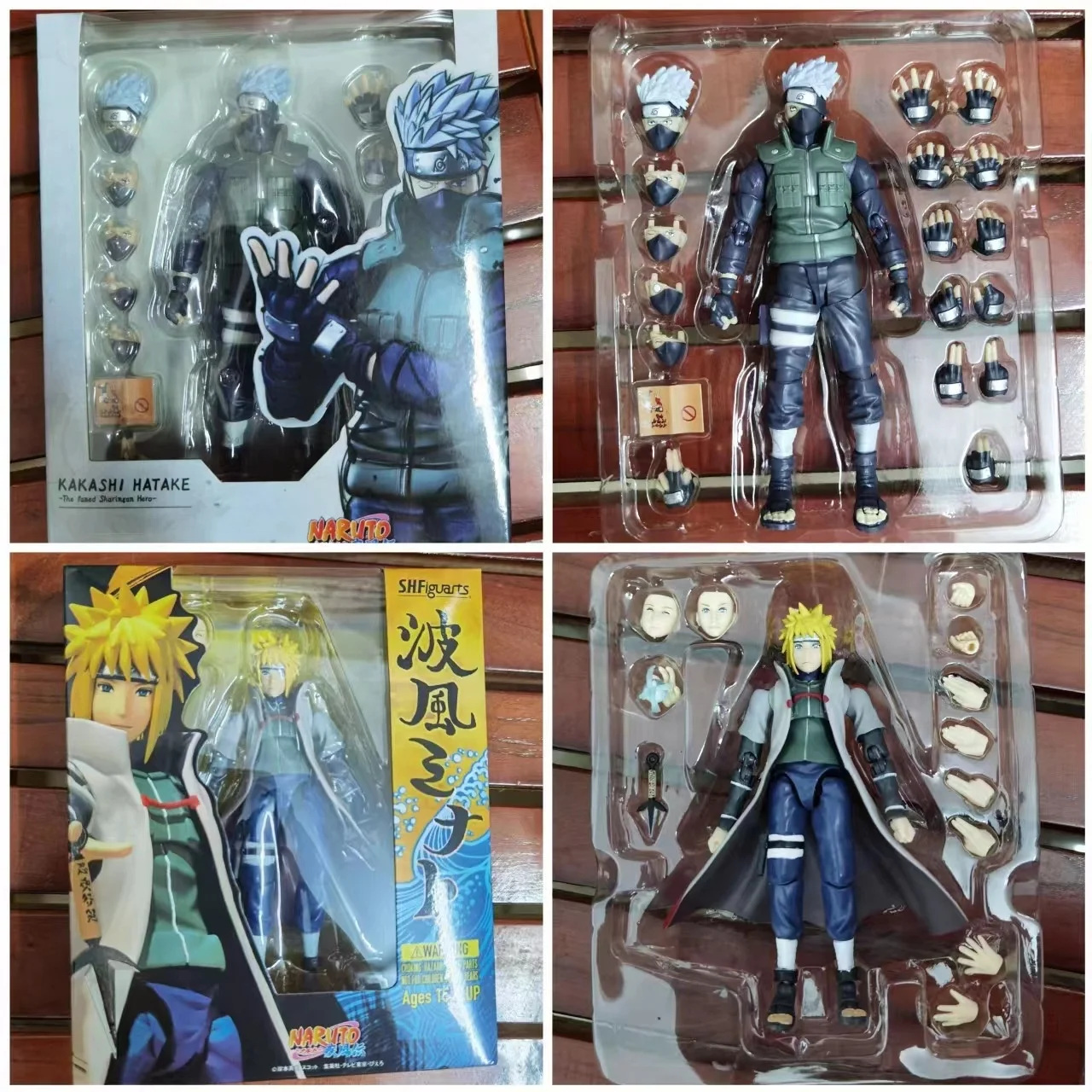 SHF Narutos Hatake Kakashi Namikaze Minato Action Figure Articulated Joints Moveable Vinyl Figurine Doll Collection Model Toys