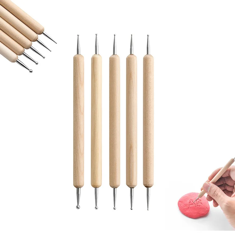 24 Sets of Different Specifications Wooden Stainless Steel Sponge Pottery Clay Tool Set Carving Knife Art Supplies Wholesale