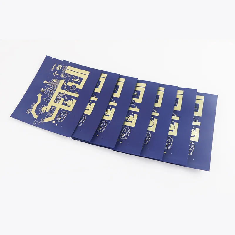 Custom Printing Matte Finish Brown Kraft Paper Coffee Bag Aluminum Foil Three Side Seal Bag For Ear-Hanging Drip Filters