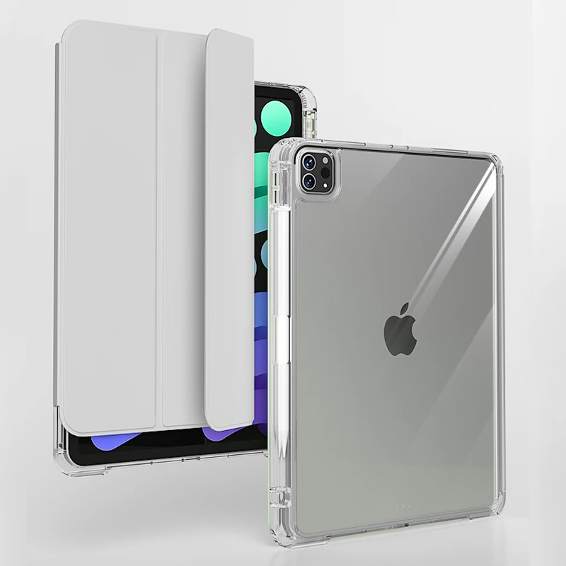 Acrylic Tablet Cases PU Leather Smart Clear PC Shell leather ipad cases Tablet Cover for iPad Pro 11 2023 Case