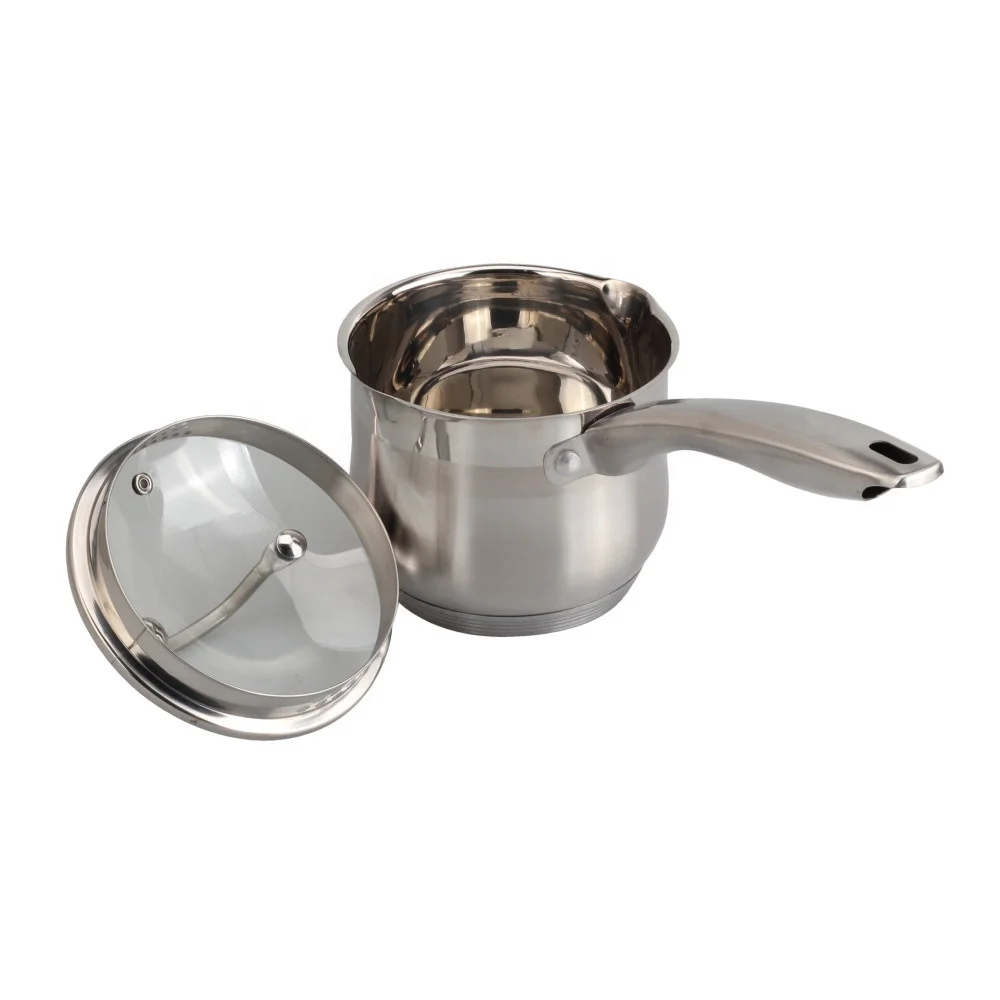 5 Piece Premium Cookware Set with Glass Lid , 5-Ply Capsule Stainless Steel Pots and Fry Pans