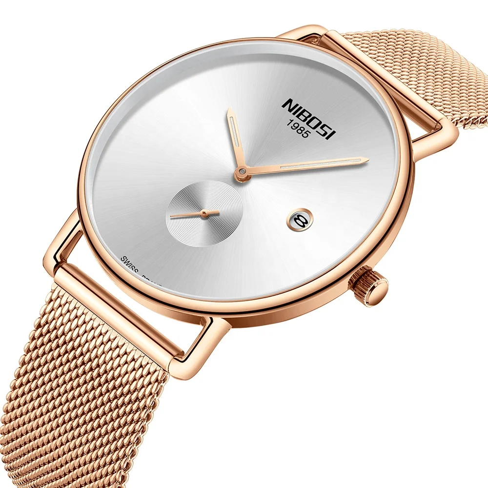 NIBOSI 2365 Quartz Watch Waterproof Ultra Thin Mens Watches For Men Clock