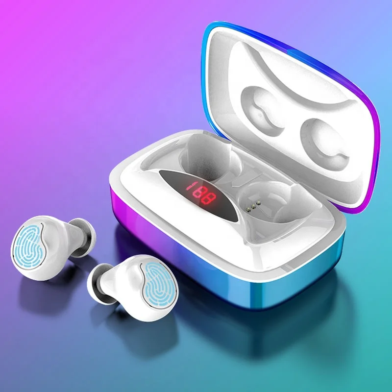 Красочные 6D стерео наушники-вкладыши Водонепроницаемая гарнитура с 2000mAh зарядки коробка Bluetooth наушники