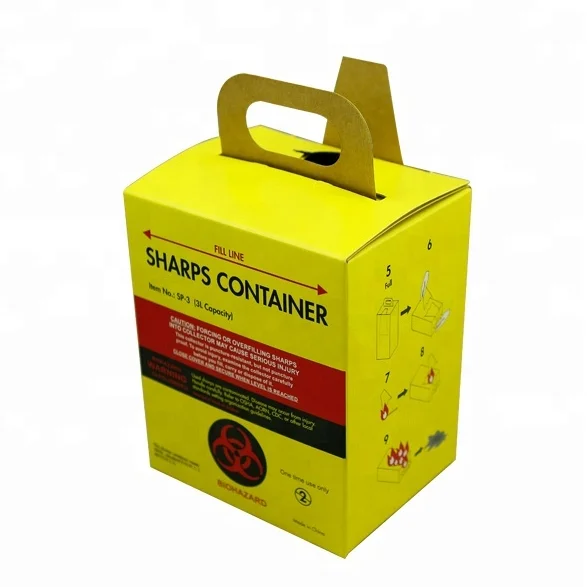 2022 Hospital 5L Sharps Container Disposable Sharp Box Medical Waste Container
