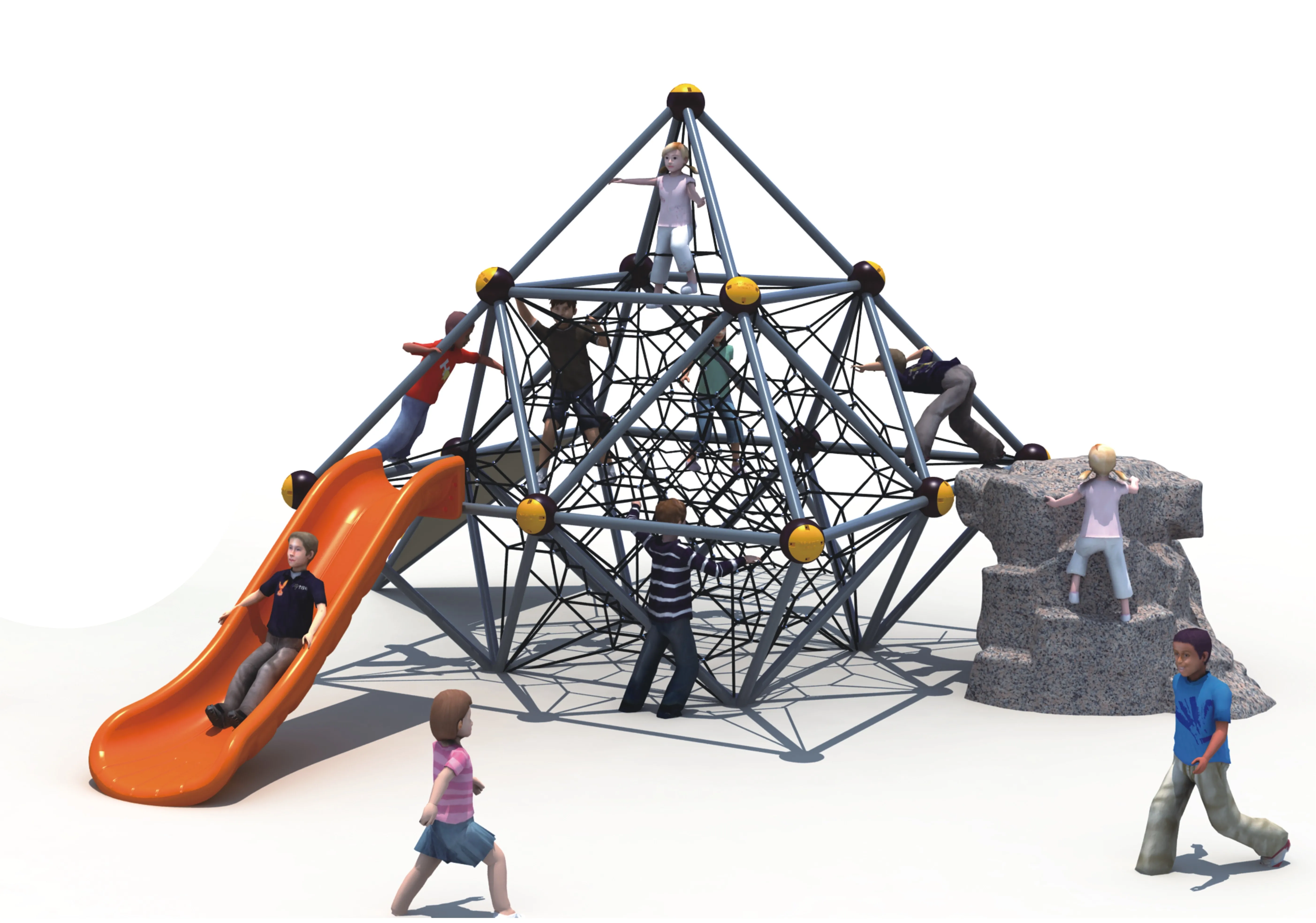 Expand climbing series outdoor playground equipment kids rope net climber in primary school cable