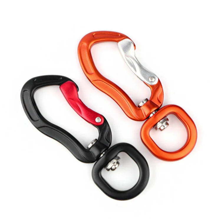 Swivel Snap hook keychain matte silver aluminum swivel carabiner