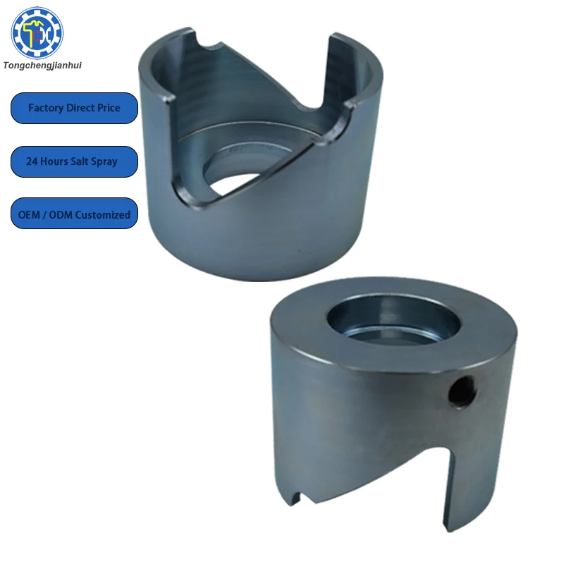 OEM Customized Premium Blue Zinc Plated Metal Wrought Iron Bearing Block Steel CNC Machined Parts