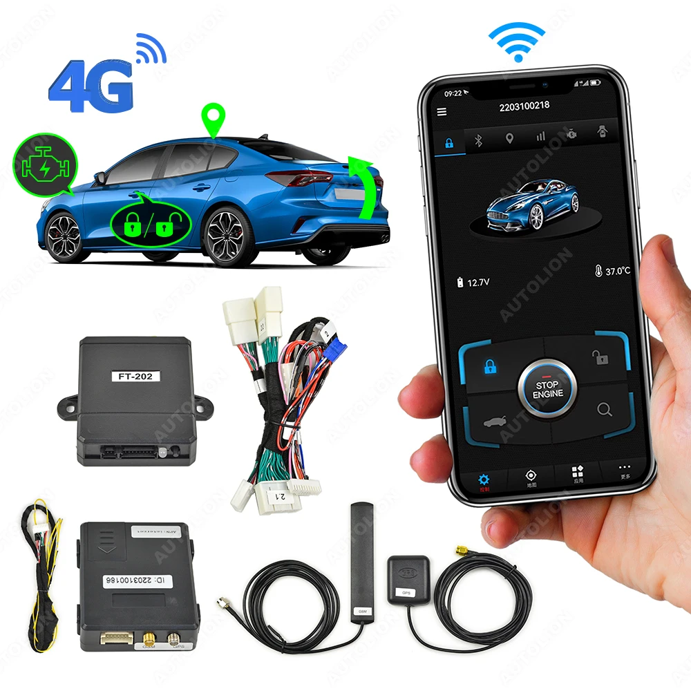 4G GSM Mobile Phone Control Car with Net Monitor Vehicle Condition Remote Start stop car lock unlock trunk release