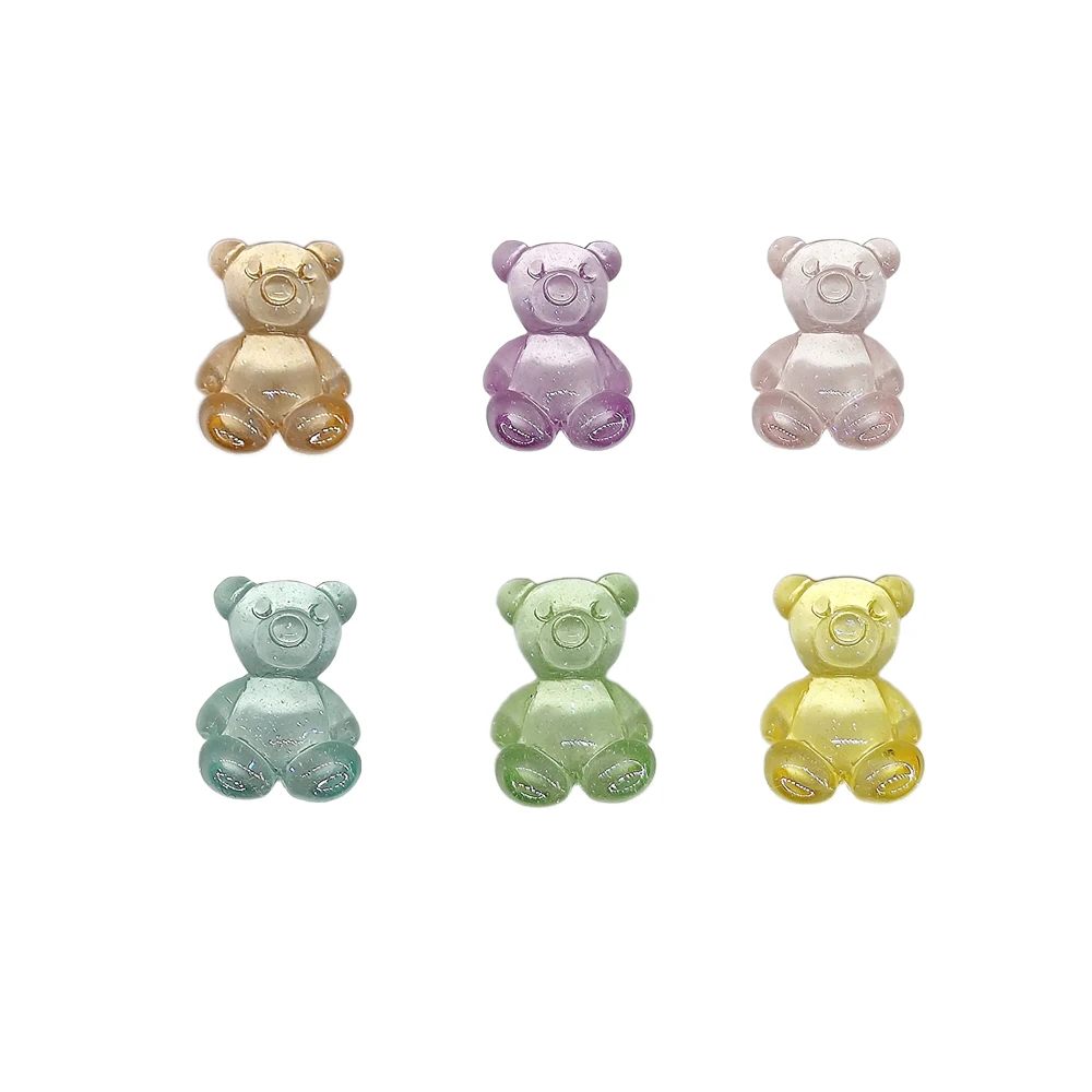 New Arrivals 3D Resin Candy Teddy Bear Charms Beads For Jewelry /Cellphone/Craft/Slime