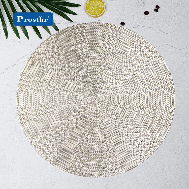 Luxury new design 2020 gold clean pvc lace placemat metallic plastic mat