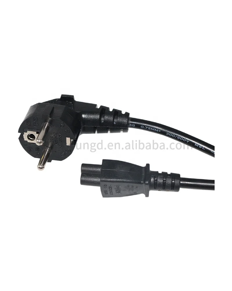 Euro C5 Socket European Cable Cloverleaf CE 7/7 Plug Power Extension Cord Iec320 C5