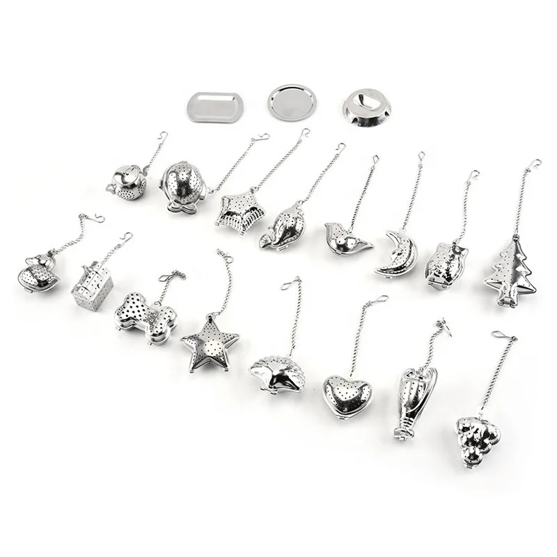 High Quality Tea Filter 304 Stainless Steel Tea Strainer With Saucer Chain