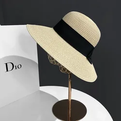YANYE Fashion Bows Summer Outing Big Brim Sea Female Beach Sun Protection Anti-uv Straw Visor Hat