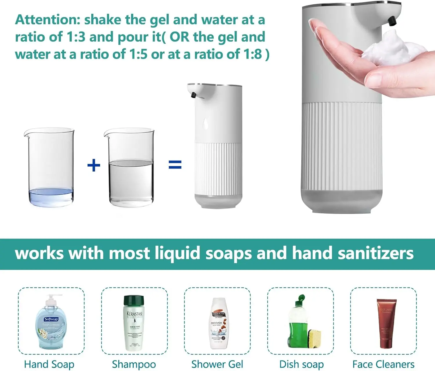 Wall Mounted Automatic Sensing Foam Soap Dispenser USB Powered Smart Touchless Hands Cleaning Soap Dispensers for Household Kids