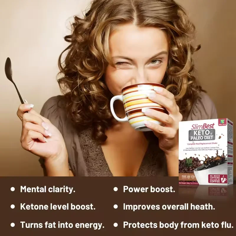 OEM Instant Slim Keto Coffee Weight Loss Herbal Powder Fat Burning Black Coffee Meal Replacement Food Coffee Drinks
