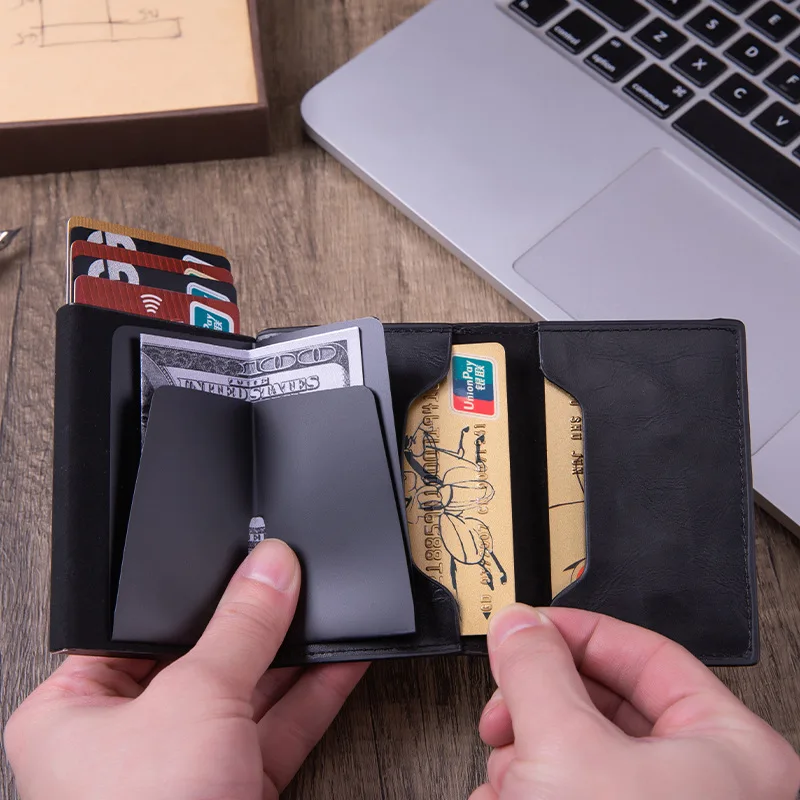 Best selling wallets 2023 new arrivals rfid wallet carbon fiber RFID slim anti protect wallet men gift card holder