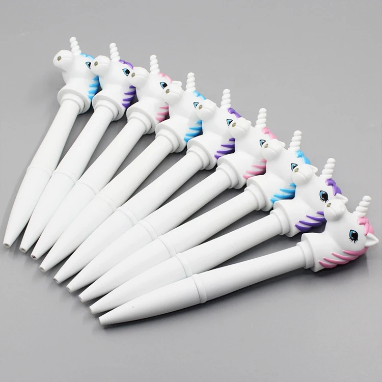 Creativity ball point pen light led novelty cartoon japanese korean stationary cute pen gel unicorn pen