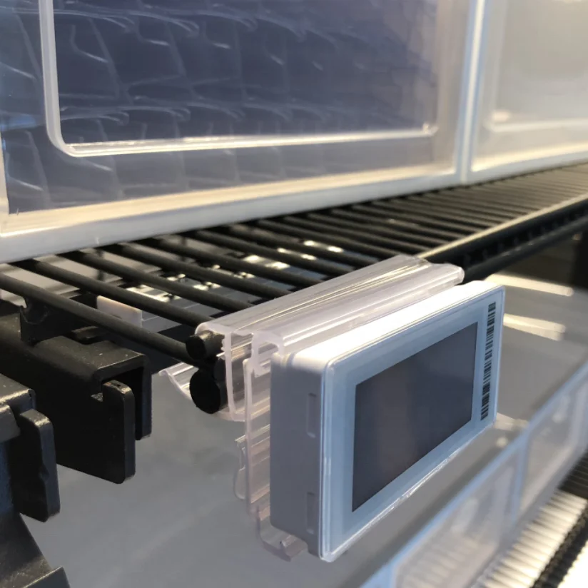 Supermarket esl rail pvc plastic data strip e paper digital  talker display 14.5mm H Double wire shelf electronic label Holder