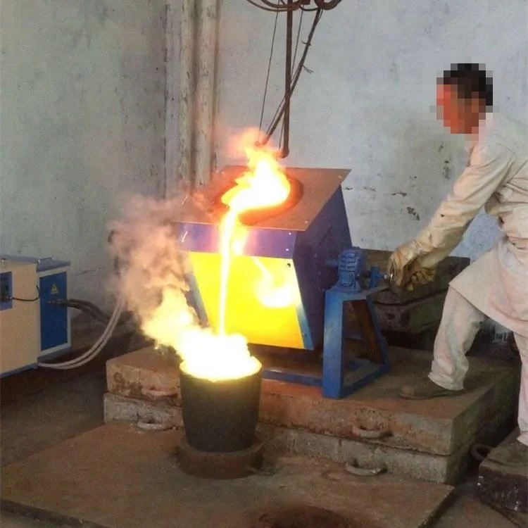  Небольшая медная бронзовая латунная алюминиевая железная индукционная печь IGBT для плавления нержавеющей стали