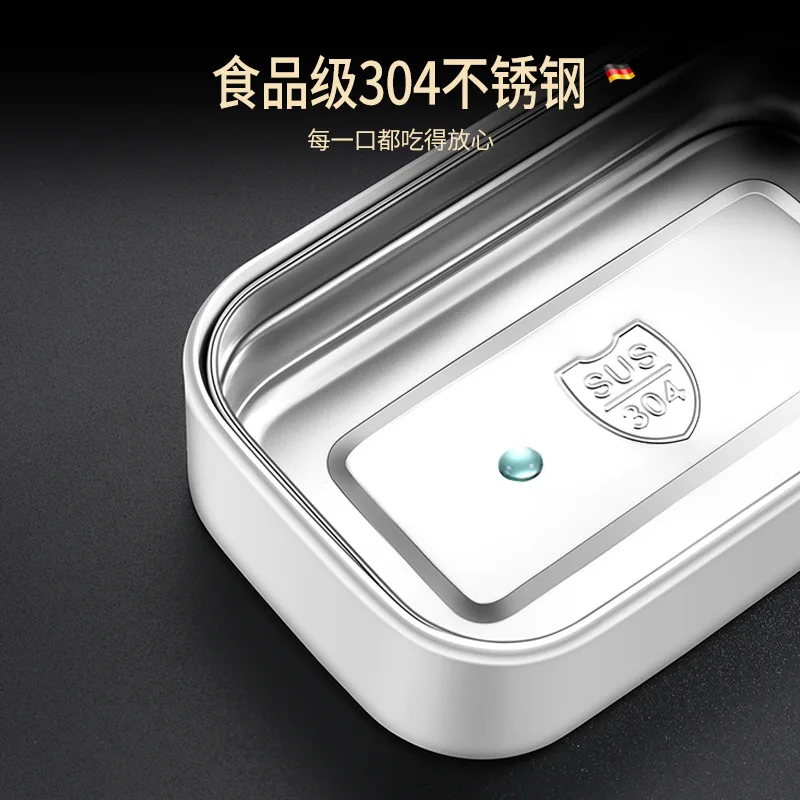 Stainless Steel Insulated Lunch Box Double Layer Leakproof Microwave Safe Portable Bento Food Container For Camping Traveling