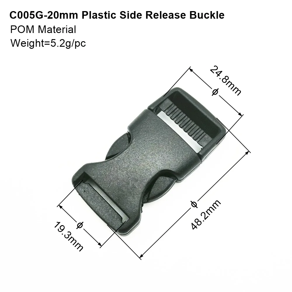 20mm Plastic Side Release Buckle, quick release plastic buckle