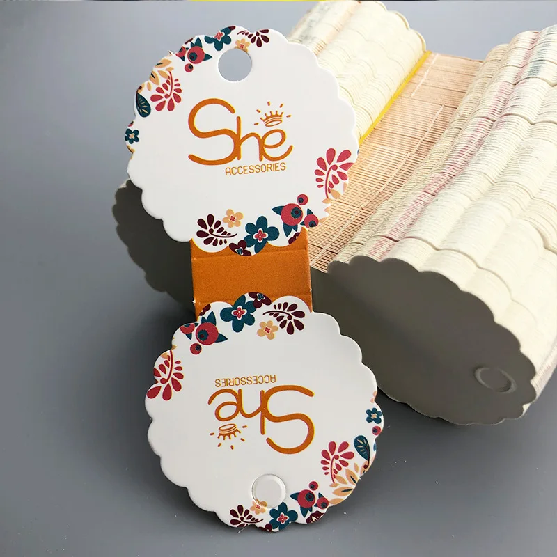 Necklace Earring Cards Packaging White Cardboard Paper Jewelry Display Holder Ear Studs Hanging Card