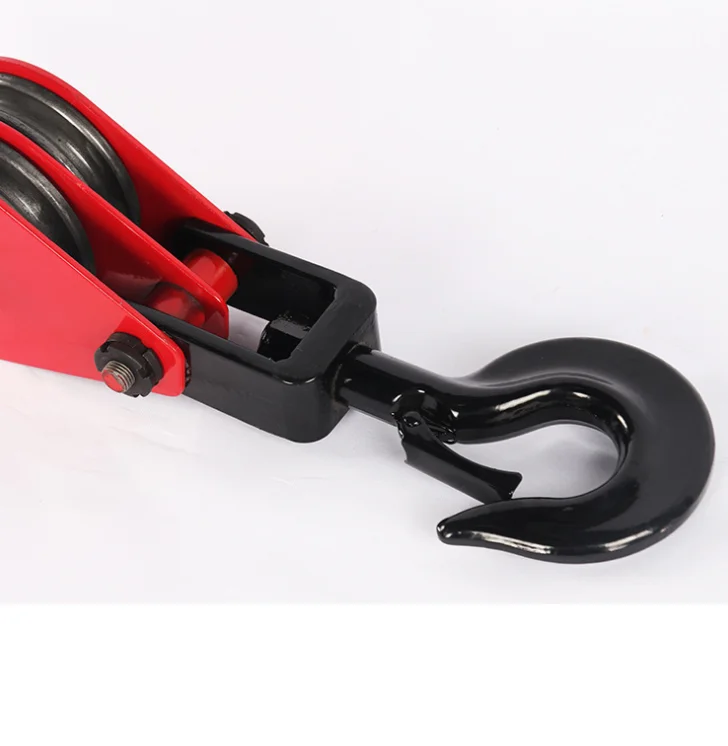 2021 hot sale Hook type Two wheel lifting tackle/3-wheel pulley block