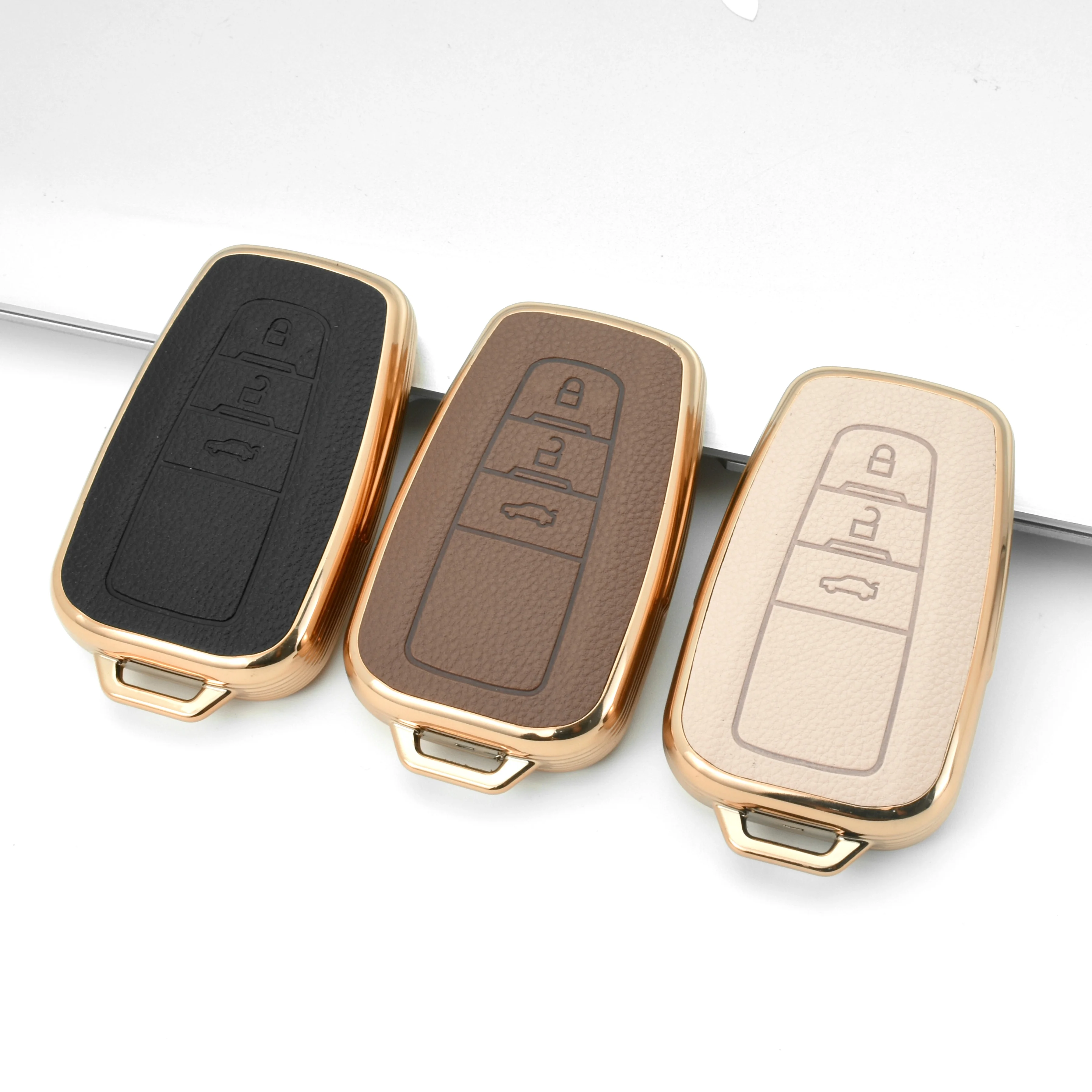 The New Arrival Is Suitable For Toyota Car Leather Material Anti-Dirt Wear-Resistant Car Key Cover