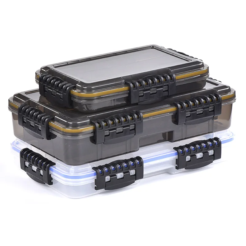 Fishing Box Waterproof Japan PP Plastic Transparent Black Tackle Lure Tool With Removable