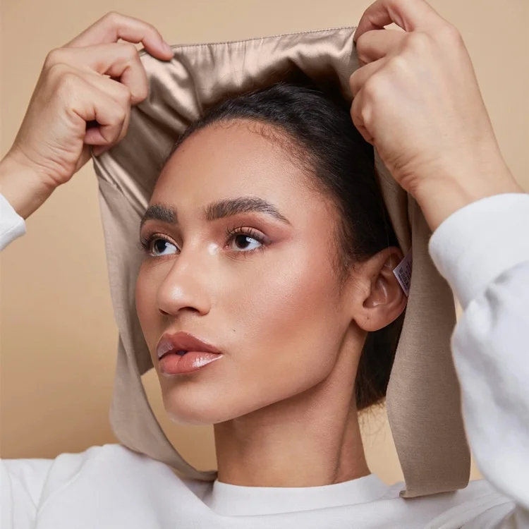 New Designs Double Layer Reversible Muslim Women Undercaps Soft Modal Jersey Satin Lined Silk Inner Under Scarf Hijab Caps