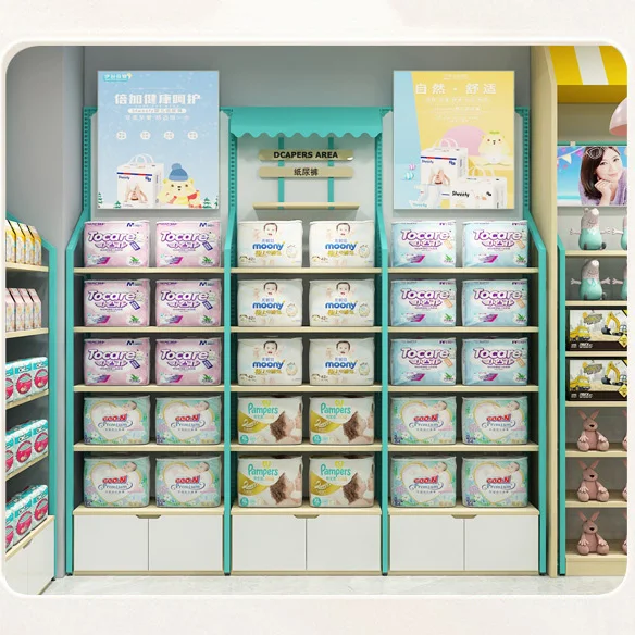 Meicheng Store Shelves Display Racks Baby Car Storage Rack Metal Display Stand Diaper Milk Powder Display Stand